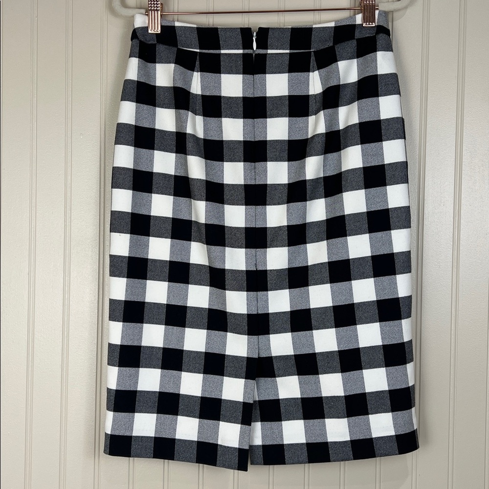 NWT Ann Taylor Women’s Checkered Pencil Skirt Black White Lined Size 2 - Picture 5 of 9